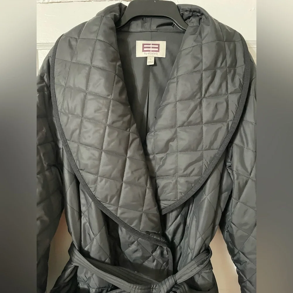 Etcetera Long Quilted Diamond Coat Size Large